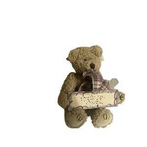 Plush Image Brown Teddy Image Holding Wood Frame Aunts Are Special RARE